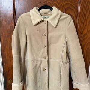 St John’s Bay- Beige Shearling-Lined Women’s Coat